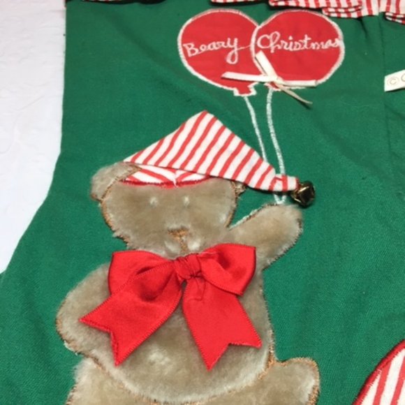 Vintage Gorham Beary Christmas Stocking - Picture 2 of 9